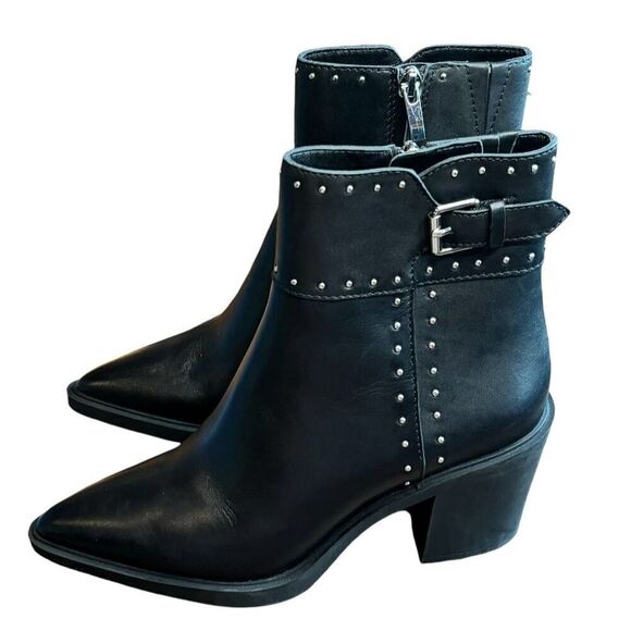 Paige Giselle Pointed Toe Studded Boot in Black NWOB Size 7 1/2 - Picture 3 of 9